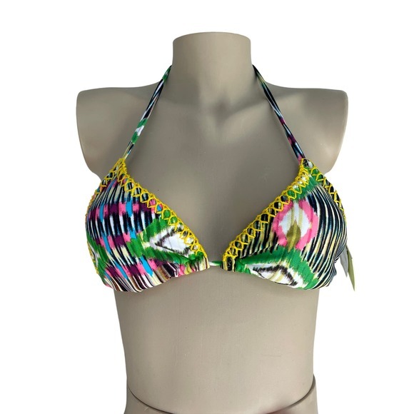R Collection by Raisins Ikat String Halter Bikini Swimsuit Top Size S - Picture 1 of 4
